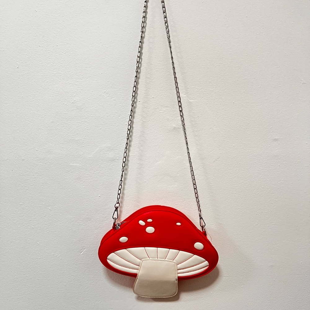 Red and White Mushroom Crossbody Bag